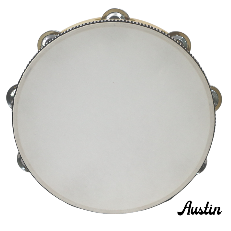 Tambourine XDrum 10″ Avec Peau Naturelle – 16 Paires De Jingles Acier, Poignée Ergo - 8