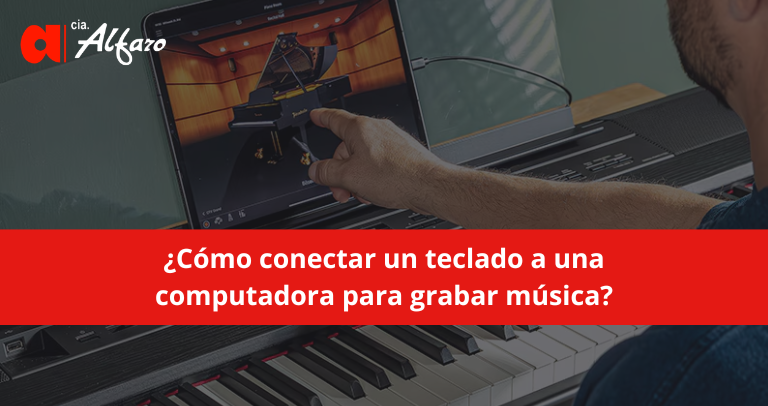 ¿Cómo conectar un teclado a una computadora para grabar música?