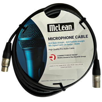 Cable REAN XLR Macho a XLR hembra RC3F-D - RC3M-D YME220 25FT