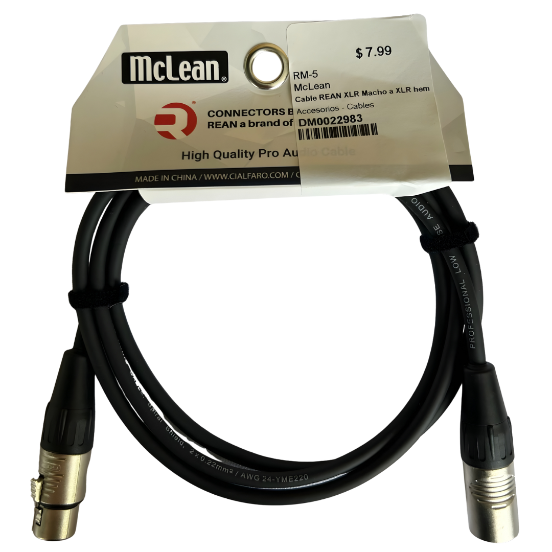 Cable REAN XLR Macho A XLR Hembra RC3F-D - RC3M-D YME220 5FT