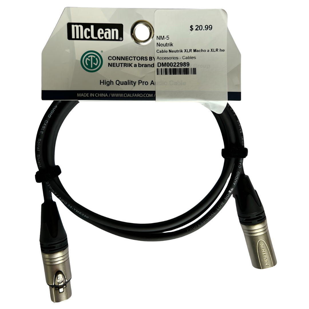 Cable Neutrik XLR Macho A XLR Hembra NC3FXX-D - NC3MXX-D YME220