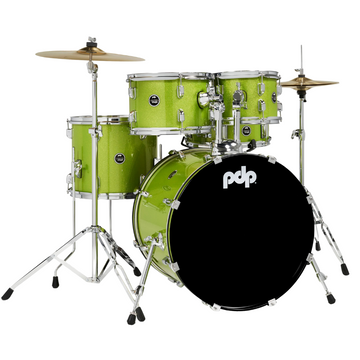 Batería Acústica 5 Pzas Serie Center Stage Bombo 20 Plg HW, Electric Green Sparkle