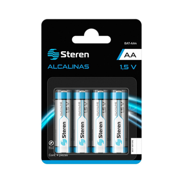 Bateria Alcalina de 1.5 Volts Tamaño AA - 4 Pack
