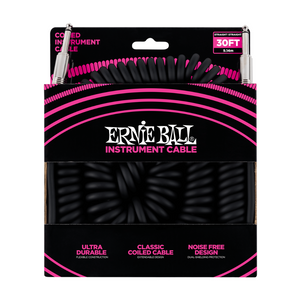 Coiled Instrument Cable Straight/Straight 30ft - Black