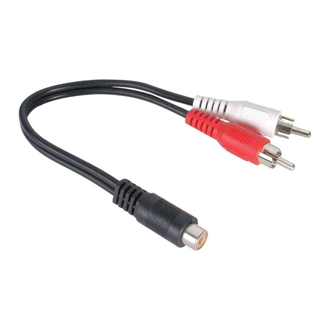 Conector Arnes 1 Jack a 2 Plugs RCA de 15cms