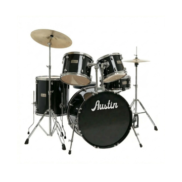 Batería Acústica 5 Piezas bombo 22 Plg - Incluye Hardware y Platillos - Negro