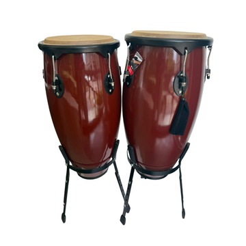Conga 11Plg + 12Plg Con Stand, Rojo Vino