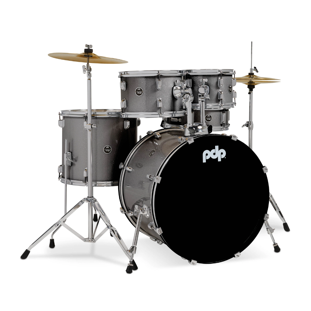 Batería Acústica Serie Center Stage Bombo 22 Plg - Incluye Hardware y Platillos - Silver Sparkle
