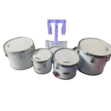 Quad De Tambores Tom 6X6 8X8 10X9 12X10 13X11 Con arnés Blanco