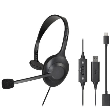 Audífono Con Micrófono, Un Solo Oído, Negro