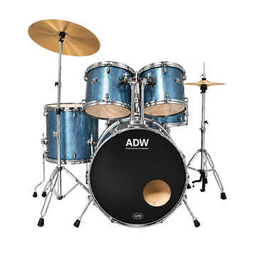 Batería Acústica Serie Nebula Bombo 22 Plg - Incluye Hardware y Platillos - Blue Sparkle