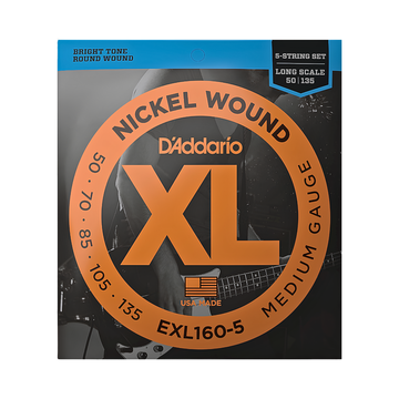 Juego De 5 Cuerdas Para Bajo XL Long 50-135