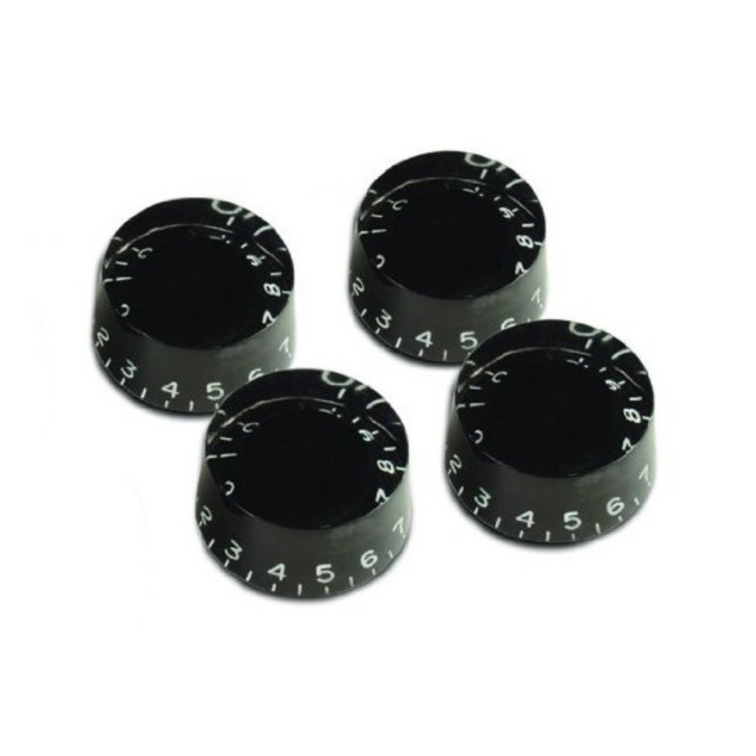 Boton Para Guitarra Electrica, Set De 4 Unidades, Negro