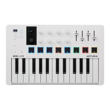 Controlador de tecla delgada Arturia MiniLab 3 25, Blanco
