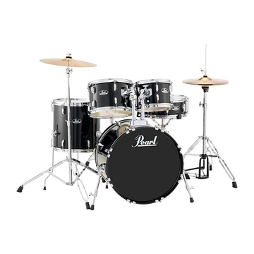 Batería Acústica 5 Piezas Serie Roadshow bombo 20 Plg Stand y Platillos Jet Negra