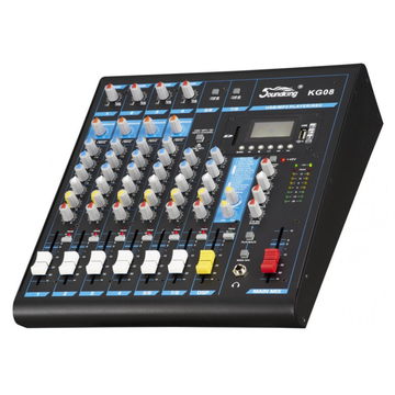 Consola Analoga 4 Mic/Line 2 Stereo In 1 Aux Pre 1 Aux Post DSP FX  Rep.Grabador USB Bluetooth