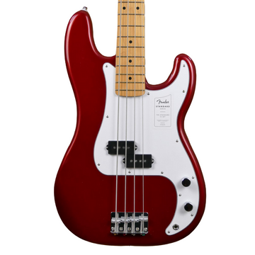 Bajo Standard Precision Bass, Maple, White Pickguard, Candy Apple Red