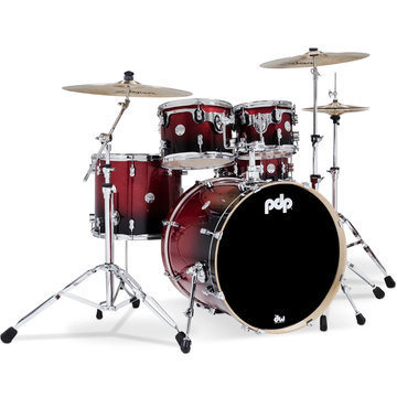 Batería Acústica 5 Pzas Serie Concept Maple Bombo 22 Plg HW, Red to Black Fade