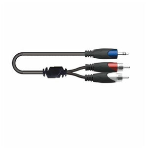 Cable Para Señal No Balanceada Plug 1/8 Plg - 2 RCA Negro