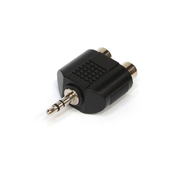 Adaptador 2 RCA Hembra A 3.5m M TRS Macho De 2 Pines Negro