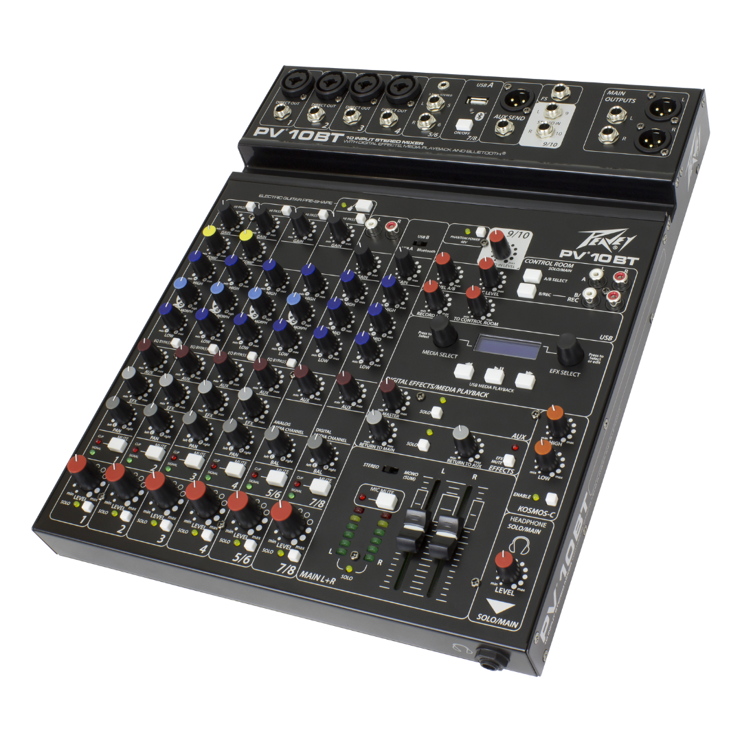 Consola Analoga 10 Canales 4 Mic/Line 3 Stereo In 1 Aux Pre 1 Aux Post Con DSP FX Bluetooth