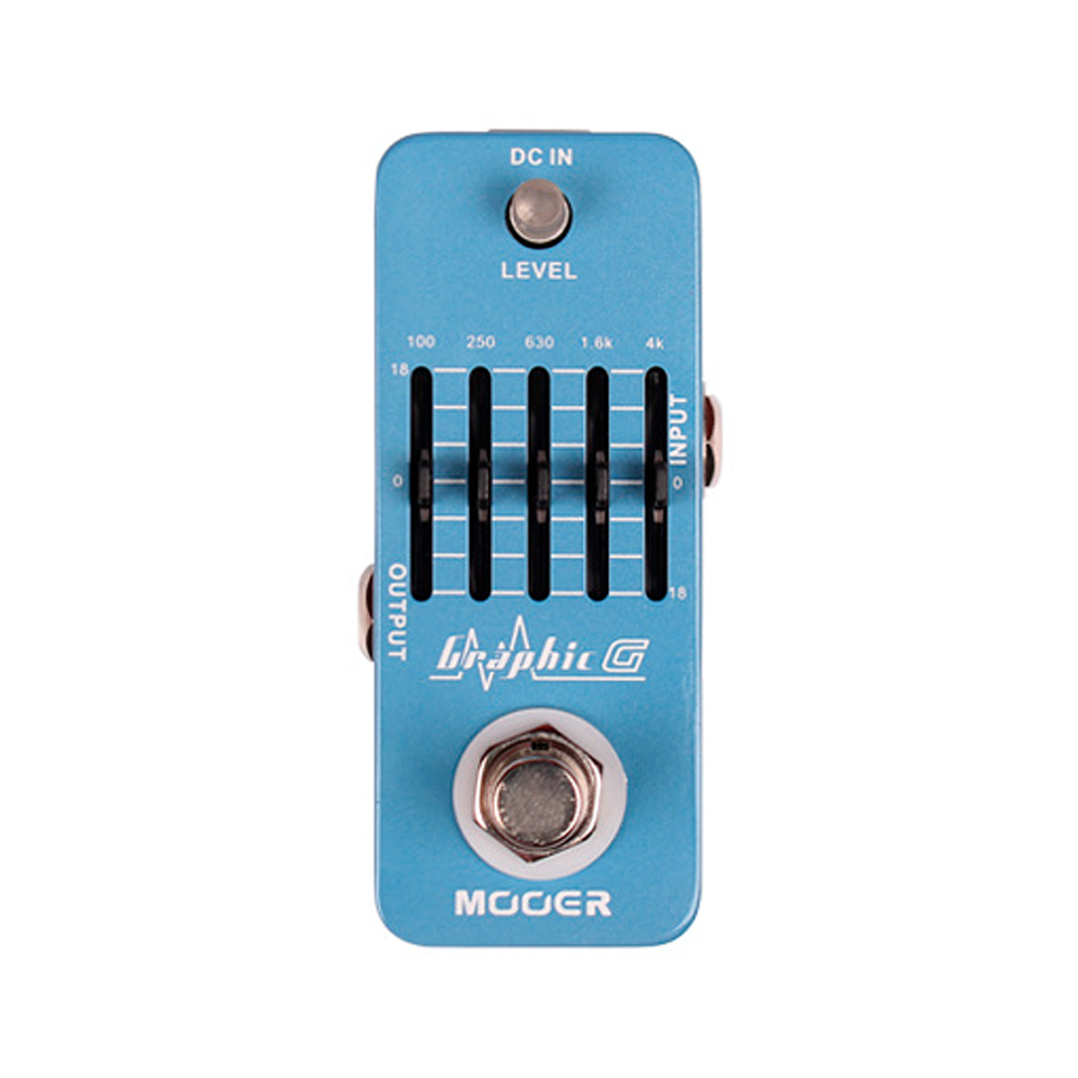 Pedal Para Guitarra 9 V 3.6 Plg x 1.7 Plg x 2 Plg Celeste Metálico