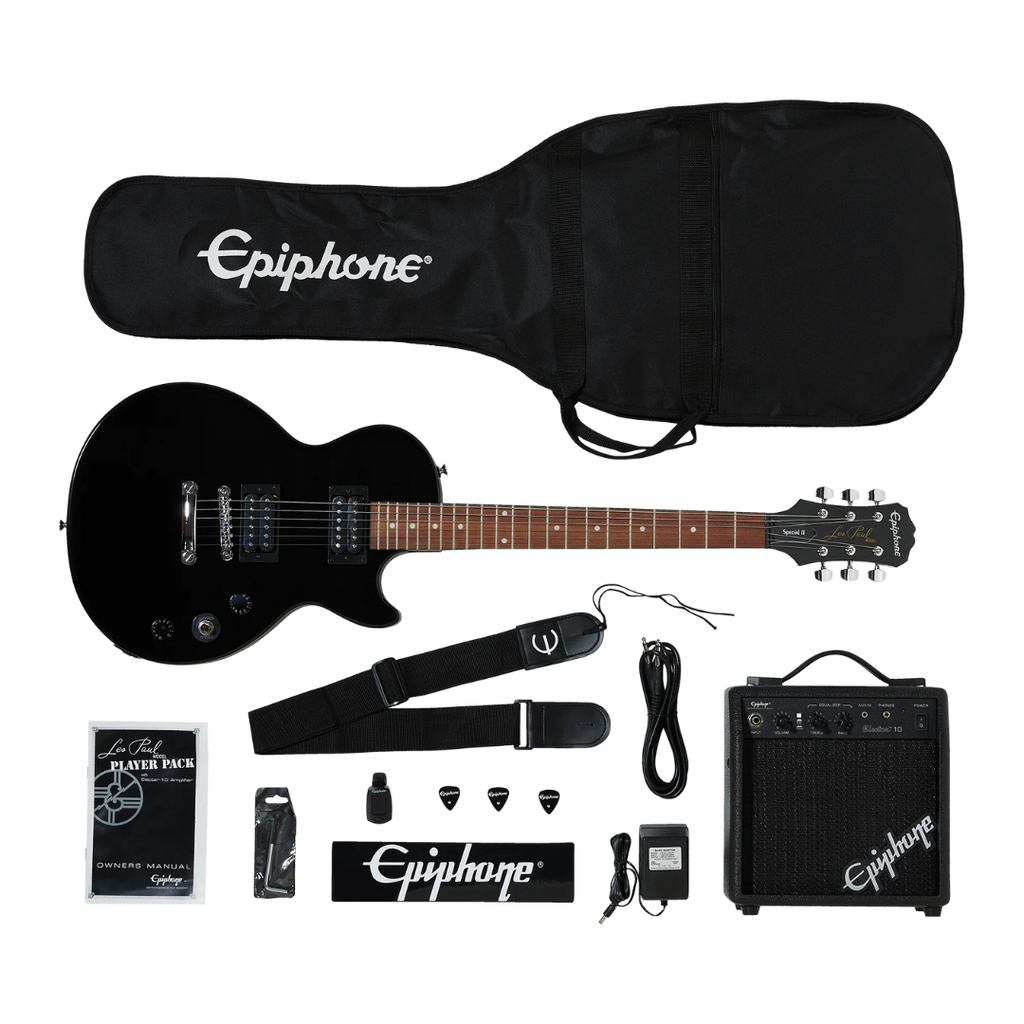 Paquete De Guitarra Eléctrica Les Paul Player Ebony - Epiphone
