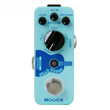 Pedal Para Guitarra Acústica Delay Y Chorus 9 V 3.6 Plg x 1.7 Plg x 2 Plg Celeste