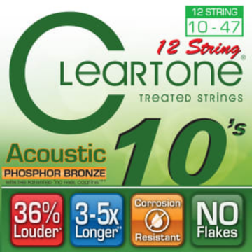 Juego De Cuerdas Cleartone .010-.047 12 String Light