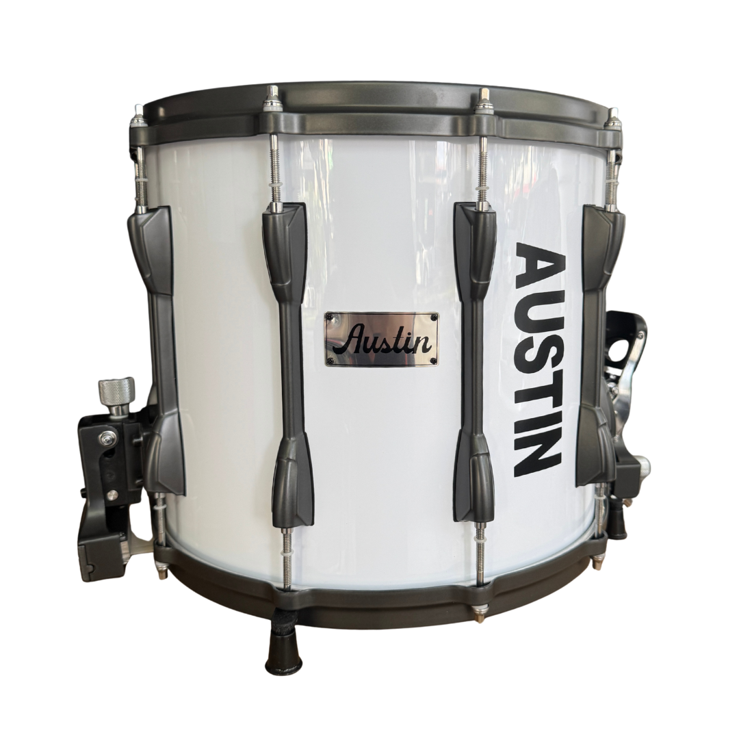 Redoblante Con Bolillos y Cargador  14 Plg x 12 Plg Blanco