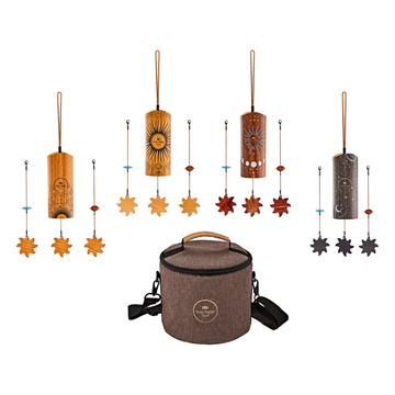 Set de 4 Campanas Cósmicas de Bambú