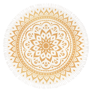 Alfombra para Meditación – Oro Vintage, Diseño Floral