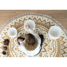 Alfombra para Meditación – Oro Vintage, Diseño Floral