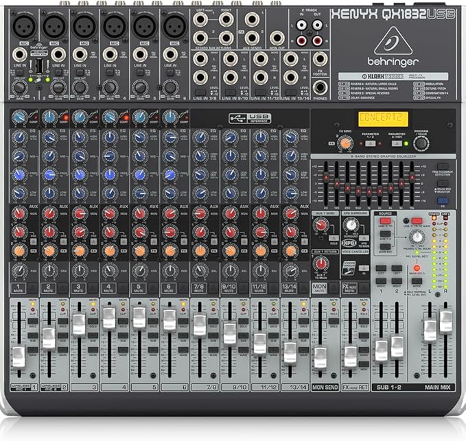 Consola premium de 18 entradas y 3/2 buses con preamplificadores y compresores de micrófono XENYX
