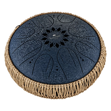 Tambor Metálico de Lengüetas 10" – Octava Media, Do Menor, 8 Notas, 432 Hz, Azul Marino