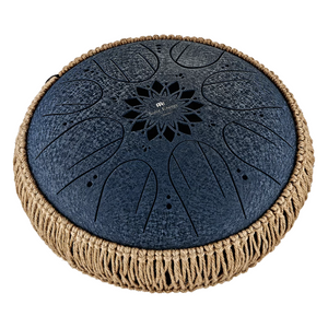Tambor Metálico de Lengüetas 10" – Octava Media, Do Menor, 8 Notas, 432 Hz, Azul Marino