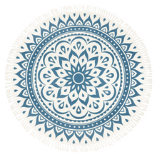 Alfombra para Meditación – Azul Marino, Diseño Floral