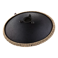 Tambor Metálico de Lengüetas 16" – Escala D Kurd, Diseño Floral Grabado, Negro