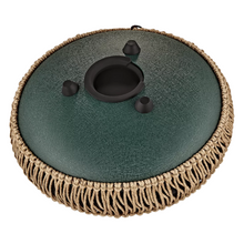 Tambor Metálico de Lengüetas 10" – Octava Media, Fa# Menor, 8 Notas, 432 Hz, Verde Oscuro