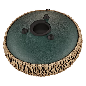 Tambor Metálico de Lengüetas 10" – Octava Media, Fa# Menor, 8 Notas, 432 Hz, Verde Oscuro