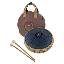 Tambor Metálico de Lengüetas 10" – Octava Media, Do Menor, 8 Notas, 432 Hz, Azul Marino