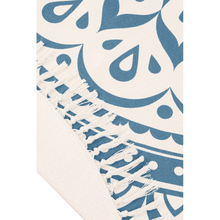Alfombra para Meditación – Azul Marino, Diseño Floral