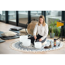 Alfombra para Meditación – Azul Marino, Diseño Floral