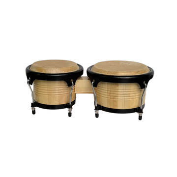 Bongós Profesionales de Madera con Herrajes Negros