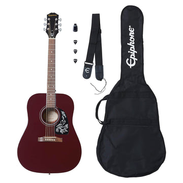 Pack-Guitarra Acústica Starling, Wine Red Nickel Epiphone PPAG-EASTARWRCH