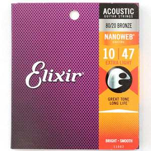 Juego De Cuerdas Para Guitarra Acústica Extra Light-.010-0.47 Elixir 11002