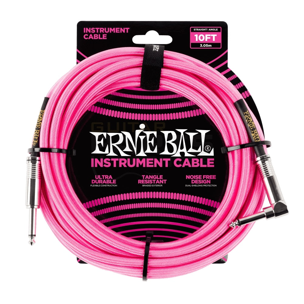 Cable Para Instrumento Plug 1/4 - 1/4 Plg 10 Pies Rosado Neon Ernie Ball P06078